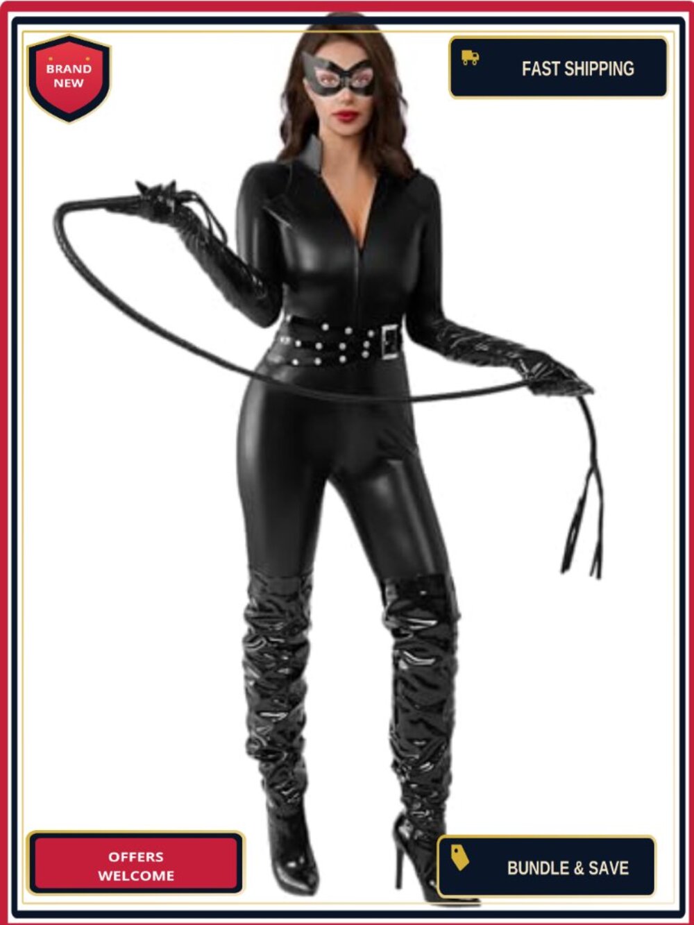 Women Cat Costume Jumpsuit Halloween Catsuit Cosplay Party